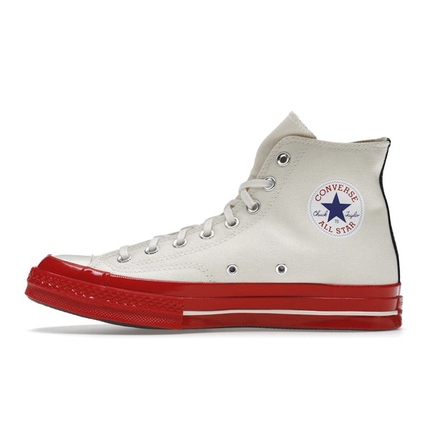 Converse Chuck Taylor All Star 70 Hi Comme des Garcons PLAY Egret Red Midsole